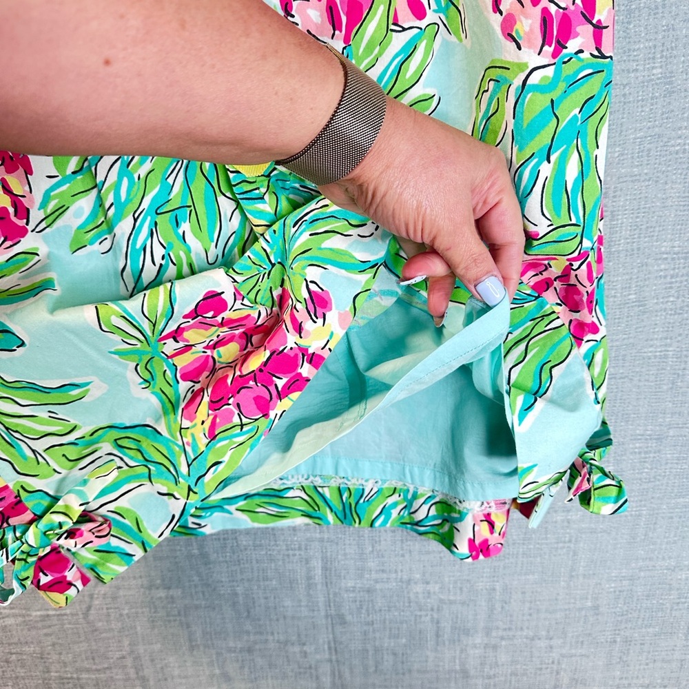Lilly Pulitzer Pineapple Print Sleeveless Midi Dress - Aqua, Pink & Green - Picture 6 of 14